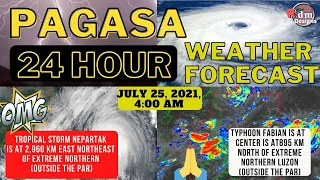 #WeatherUpdateToday |24 Hour #WeatherForecast as of July 25, 2021, 4:00am
