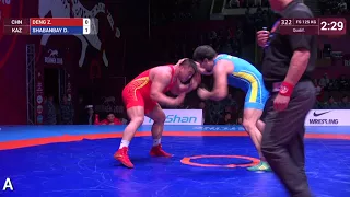 Qual. FS - 125 kg: Z. DENG (CHN) v. D. SHABANBAY (KAZ)