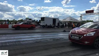 Audi S2 Turbo vs PEUGEOT 208 GTI 🚦🚗💥  drag racing 1/4 mile - 4K