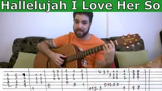 Fingerstyle Tutorial: Hallelujah I Love Her So - Guitar Lesson w/ TAB