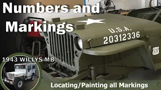 1943 Willys MB Jeep | Painting Military Numbers and Markings | Full Process Start to Finish!