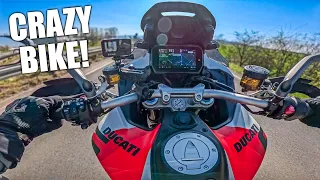 Ducati Multistrada RS (180HP) Wheelie Fun Roadtrip to Germany Biker Ranch Motovlog #4