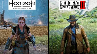 Horizon Forbidden West PC vs Red Dead Redemption 2 PC - Physics and Details Comparison