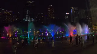 Music Water Fountain light show.  Twin Towers.  Kuala Lumpur.  Malaysia.  12 Sept 2023