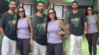 Neha Dhupia and Angad Bedi spotted at women’s hospital in Khar