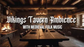 Vikings Tavern Ambience | Traditional medieval music, tavern chatter, & crackling fireplace sounds