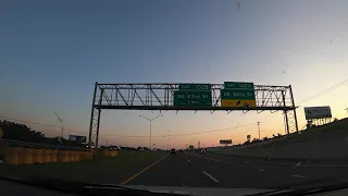 Sunrise drive through Oklahoma City - I-35 and I-44