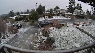 Tesla Slides into Police officer on ice.