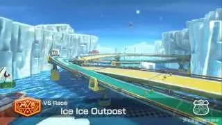 Mario Kart 8 DLC Gameplay - Ice Ice Outpost Track [ HD ]