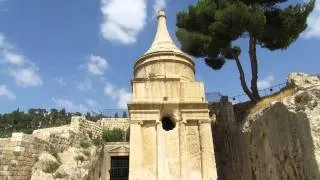 Tomb of Absalom (King David son), one of the magnificent tombs in Jerusalem. Kidron Valley