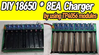 18650 Battery Charger TP4056 DIY /  8 cell /  18650 8개 동시 충전가능
