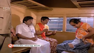 Dwarakish Eats Train Tickets Of Rowdies | Best Comedy Scene | Kittu Puttu Kannada Movie