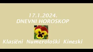 Jasminka Holclajtner-Royal Astro Studio- Dnevni horoskop za 17.1.2024.godine