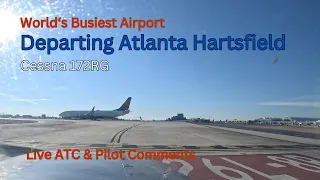 MIXING WITH BIG JETS!  Cessna 172RG at Atlanta International | ATC Audio