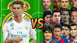 Real Madrid Ronaldo vs Barcelona Legends💪(Maradona, Messi, Neymar, Cruyff, Rivaldo..)