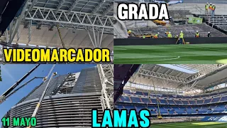 🚨 PONEN la ESTRUCTURA del VIDEOMARCADOR 360° ⚠️ OBRAS del SANTIAGO BERNABÉU (11 mayo 2023)