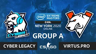 CS:GO - Virtus.pro vs. Cyber Legacy [Dust2] Map 2 - IEM New York 2020 - Group A - CIS