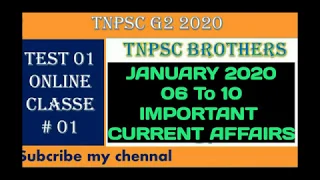 Current affairs January 05 to 10 2020