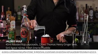 Jalisco Mule kokteiļa recepte ar Rooster Rojo Reposado, Thomas Henry Ginger beer