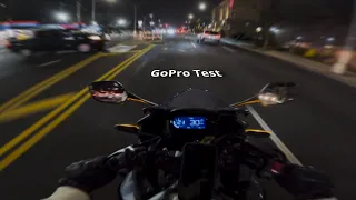 GoPro Hero 11 MotoVlog in NYC at Night [4K] |2022 Honda CBR500R ABS + Leo Vince LV-10|