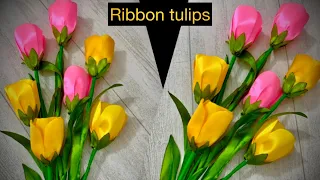 DIY The amazing secret of making ribbon tulips