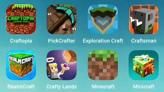 Craftopia, Pick Crafter, Exploration Craft, Craftsman, RealmCraft, Crafty Lands, Minecraft