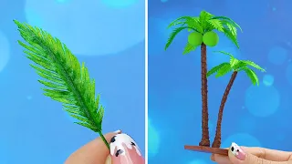 How to make Miniature Coconut Tree | MINIATURE IDEAS FOR DOLLHOUSE | #Shorts