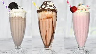 3 Delicious Milkshake Recipes  | Chocolate Milkshake | Oreo Milkshake | Strawberry Milkshake