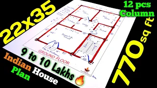 22 x 35 home design | 22x35 Indian House Plan | 22x35 House Design | 770 sq ft Building Plan