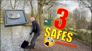 OMG Magnet Fishing  3 Sunken Safes! You Need To See This