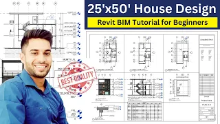 Full House Design in Revit BIM | 3D Building 25'X50' | Revit Tutorial for Beginners