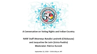 A Conversation on Voting Rights and Indian Country