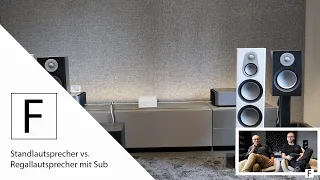 Regallautsprecher mit Subwoofer vs Standlautsprecher - Monitor Audio Silver 100 & W12 vs Silver 500!