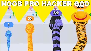 NOOB VS PRO VS HACKER VS GOD in Snake run race 8, 2023