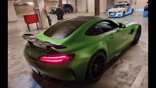 MERCEDES AMG GT R C190 BUSTED BY POLICE + ACCELERATION AND SQUEALING TIRES