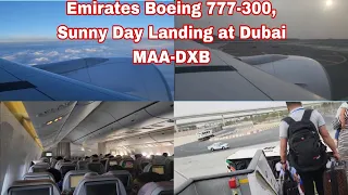 Emirates Boeing 777-300, Sunny Day Landing at Dubai international airport from Chennai... MAA-DXB