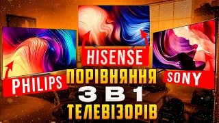 Порівняння телевізорів 3в1 Philips Sony Hisense