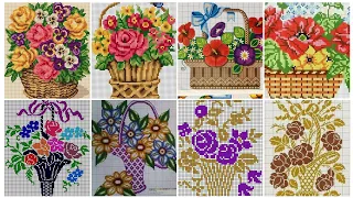 So amazing and outstanding cross Stitch hand embroidered flowers patterns and diagram ideas