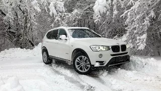 2017 BMW X3 xDrive20d F25 LCI Facelift Got Stuck On A 20% Slope & Slides Down A Snowy | Icy Hill