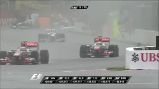 Jenson Button crash with Lewis Hamilton Canadian GP 2011