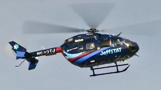 Jeffstat Medevac chopper departing Atlantic Care Hospital in Atlantic City, NJ 3 Camera Views!