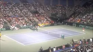 2013 Davis Cup Nishikori vs Falla at Tokyo