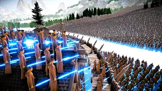 LASER KNIGHTS of Village Hidden in Snow vs Heavy Knights - Ultimate Epic Battle Simulator | UEBS 2