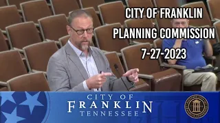 City of Franklin, Planning Commission 7-27-2023