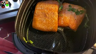 Philips Premium Airfryer XXL : grilling fresh salmon : zalm grillen