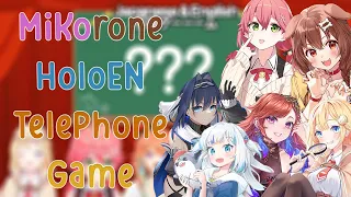 MiKorone and HoloEN Telephone Game All Round Elite English!!!!!!!!! (Gura, Ame, Kiara, Kronii)