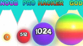 NOOB VS PRO VS HACKER VS GOD in 2048 Runner Balls_ Ball games |Big Update 2022