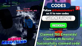*NEW* CODES FOR UPDATE 9 IN ANIME LAST STAND!