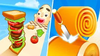 Satisfying Mobile Games 2023 - Sandwich Runner, Spiral Roll, Marble Run, Juice Run, Going Balls...