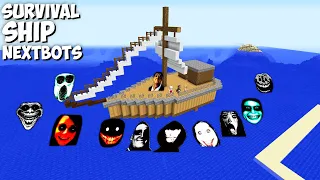 SURVIVAL SHIP WITH JEFF THE KILLER and SCARY 100 NEXTBOTS in Minecraft - Gameplay - Coffin Meme